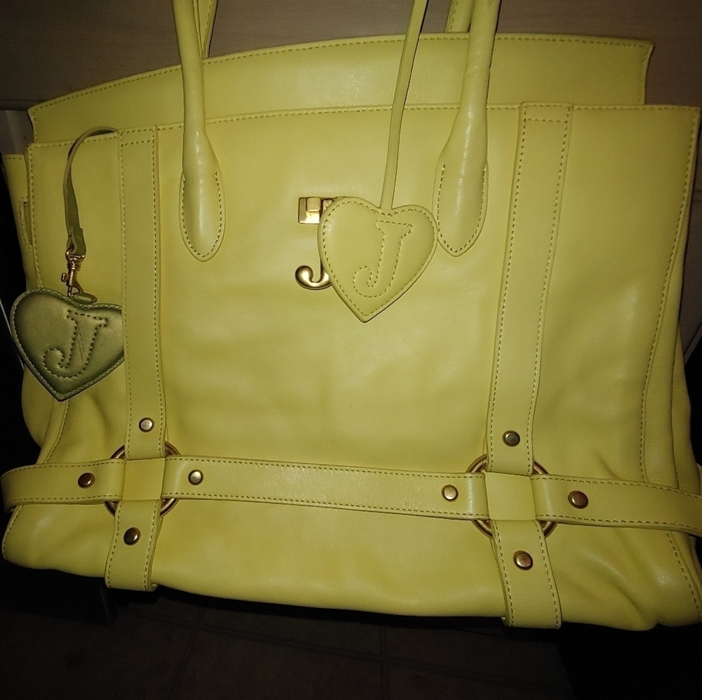 NEW AUTHENTIC VINTAGE RARE JUICY COUTURE SUPER LARGE LEATHER BAG 13" x 17"